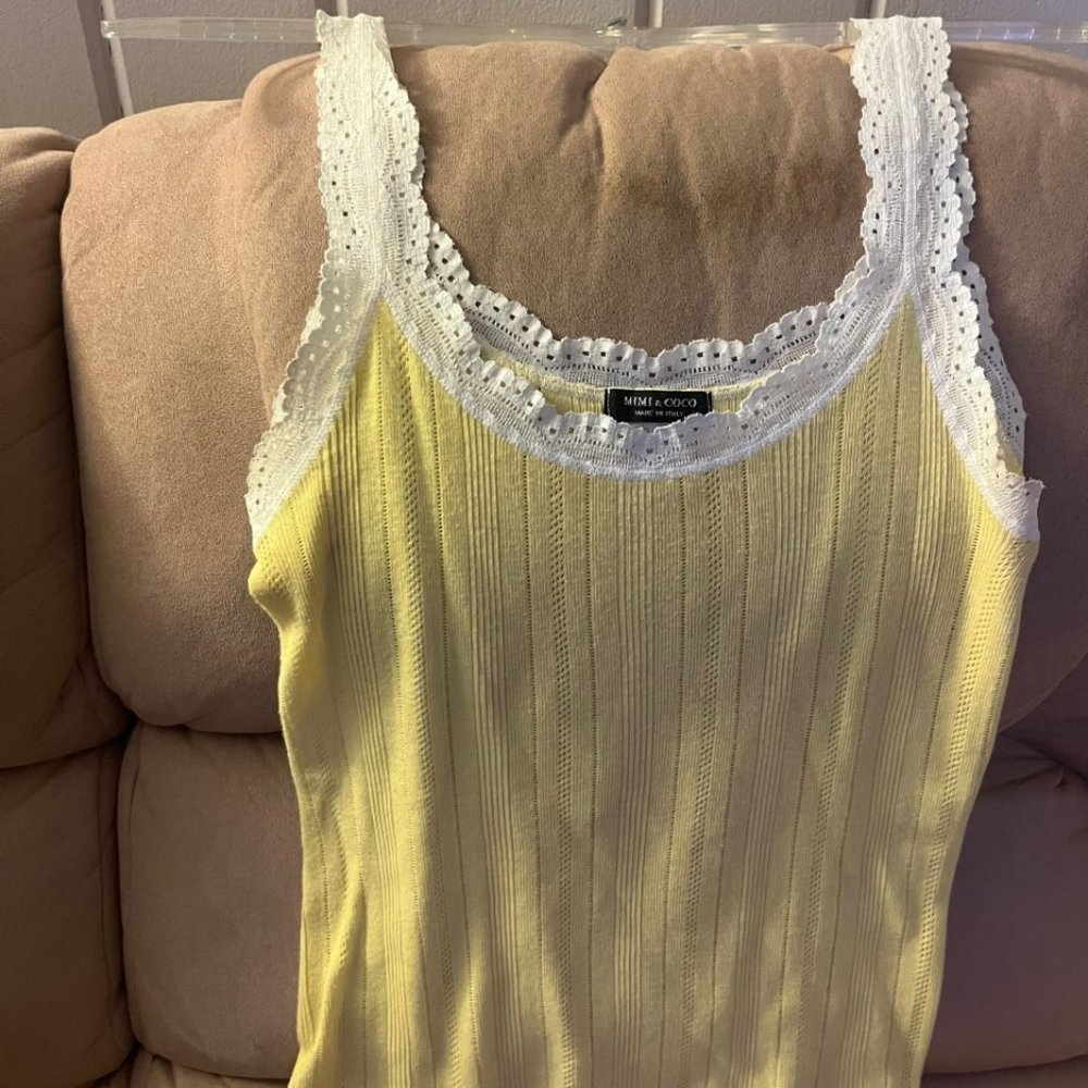 Mimi & Coco, yellow and white tank top